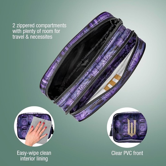 Wicked Purple Double Zip Organizer - Makeup Bag, Travel Cosmetic Bag - Picture 4 of 10